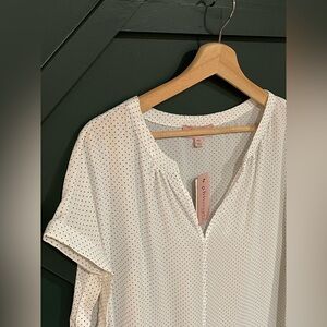 Philosophy White Polka Dot Blouse